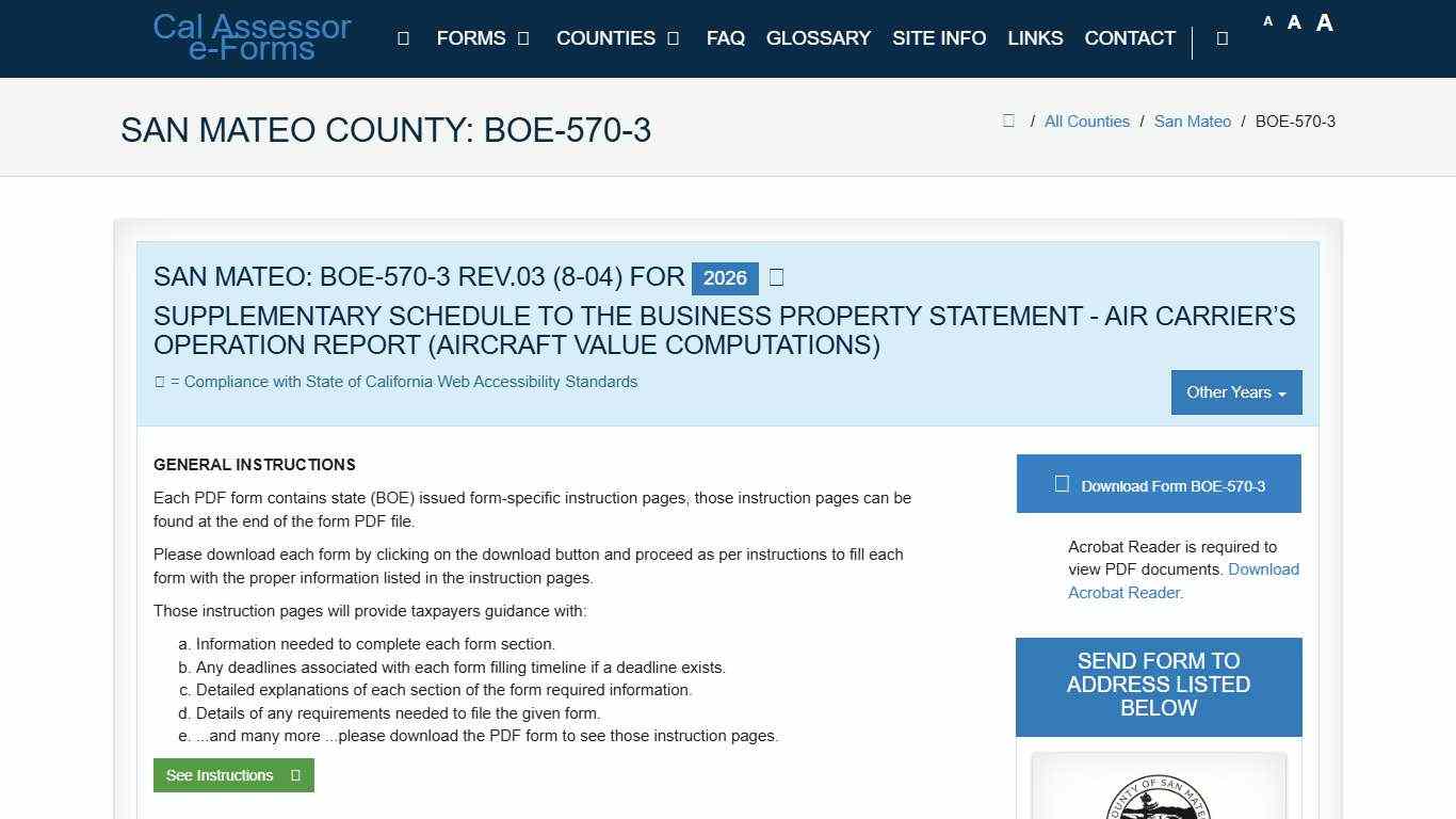 CAA e-Forms Service Center - San Mateo: BOE-570-3