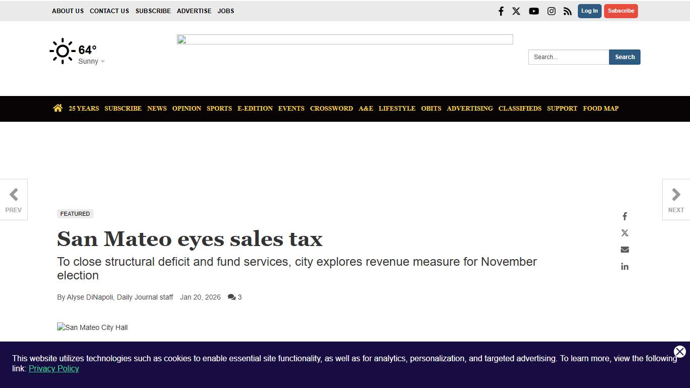 San Mateo eyes sales tax Local News smdailyjournal.com